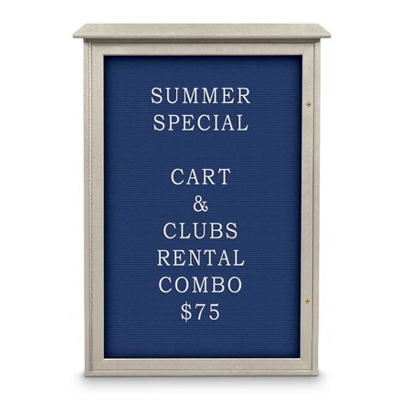 United Visual Products Indoor Enclosed Combo Board, 72"x36", White Frame/Grey & Blue Spruce UVCB7236W-GREY-BLSPRU